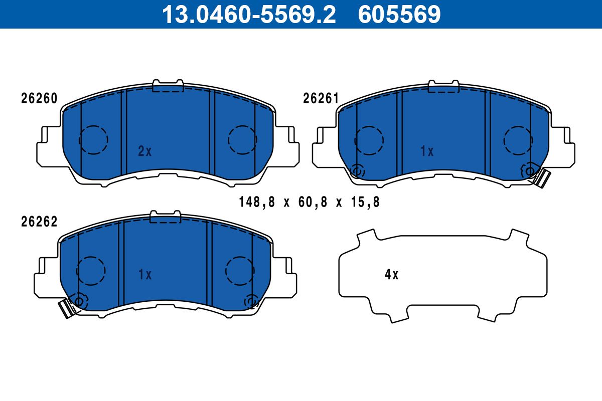 Гальмівні колодки дискові ATE 13046055692 - zapix