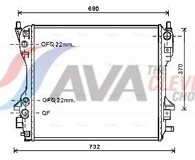 Радіатор охолодження двигуна AVA QUALITY COOLING JR2049 - zapix