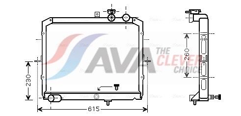 Радіатор охолодження двигуна AVA QUALITY COOLING KAA2033 - zapix
