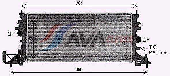 Радіатор охолодження двигуна AVA QUALITY COOLING OL2703 - zapix