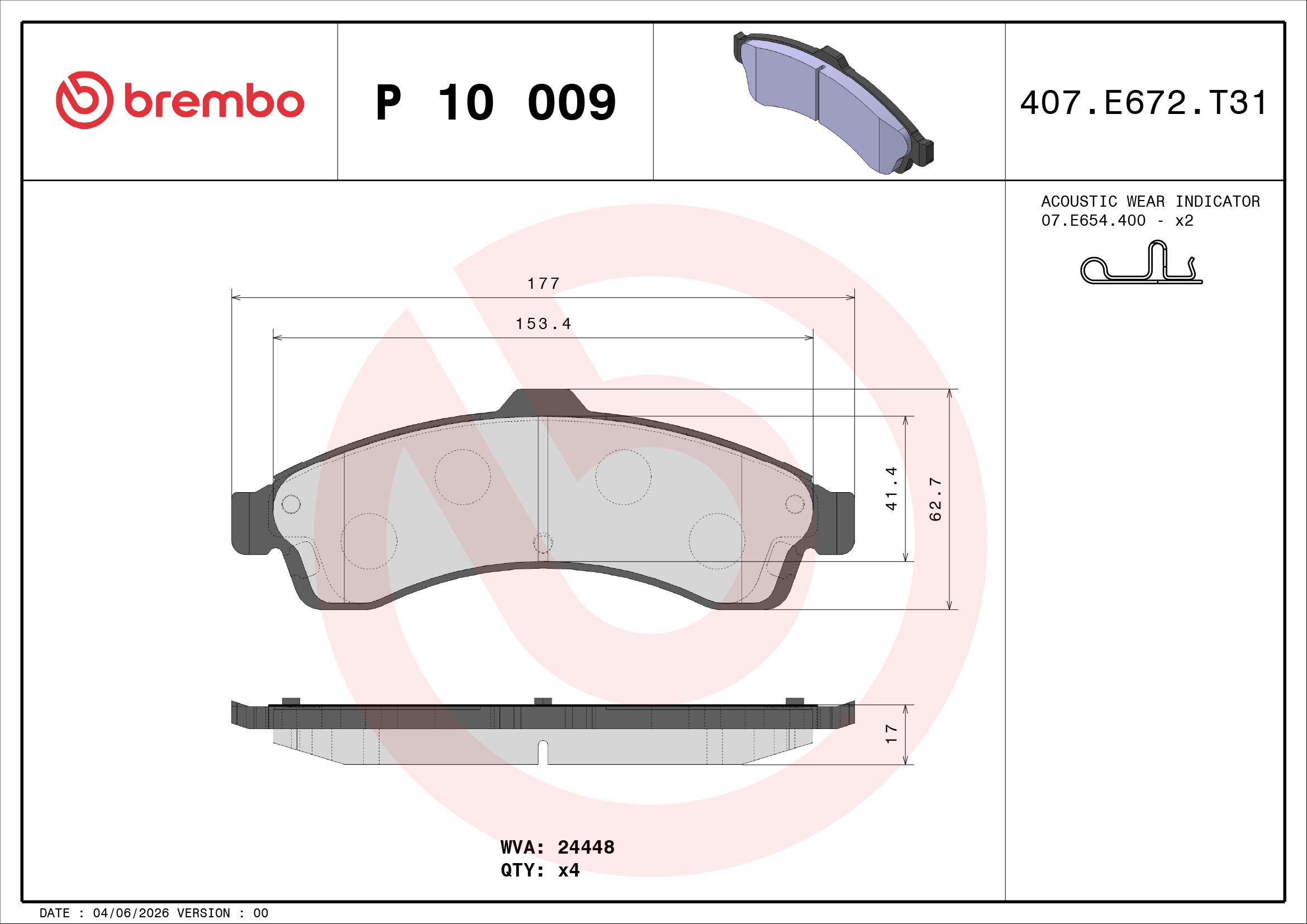 Гальмівні колодки дискові BREMBO P10009 - zapix