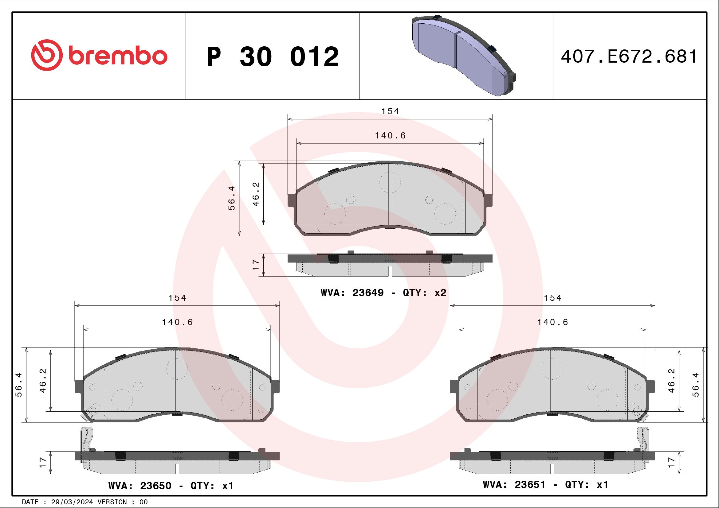 Гальмівні колодки дискові BREMBO P30012 - zapix