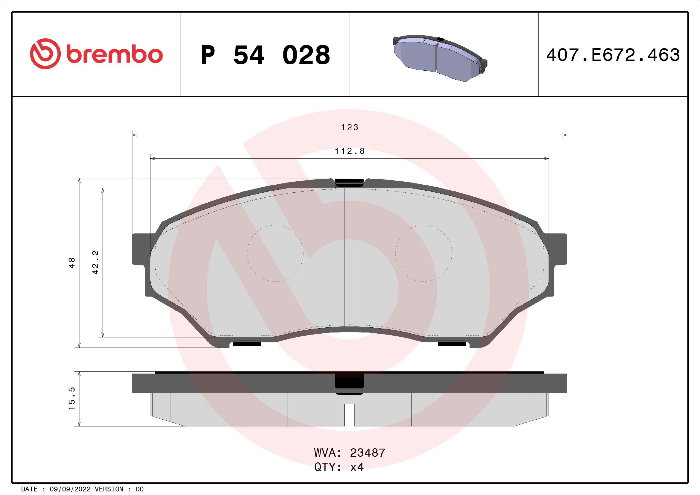 Гальмівні колодки дискові BREMBO P54028 - zapix
