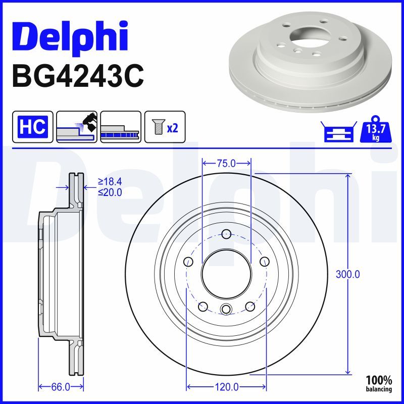 Гальмівний диск DELPHI BG4243C