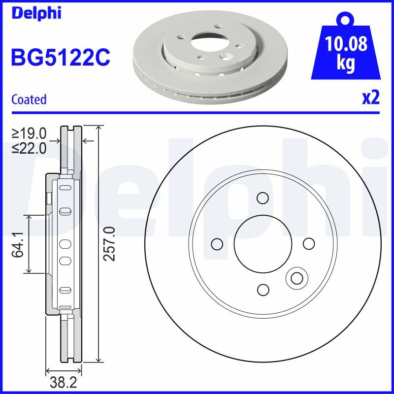 Гальмівний диск DELPHI BG5122C - zapix