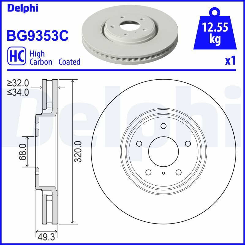 Гальмівний диск DELPHI BG9353C - zapix