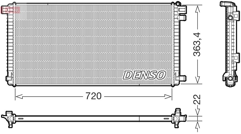 Радіатор охолодження двигуна DENSO DRM02051 - zapix