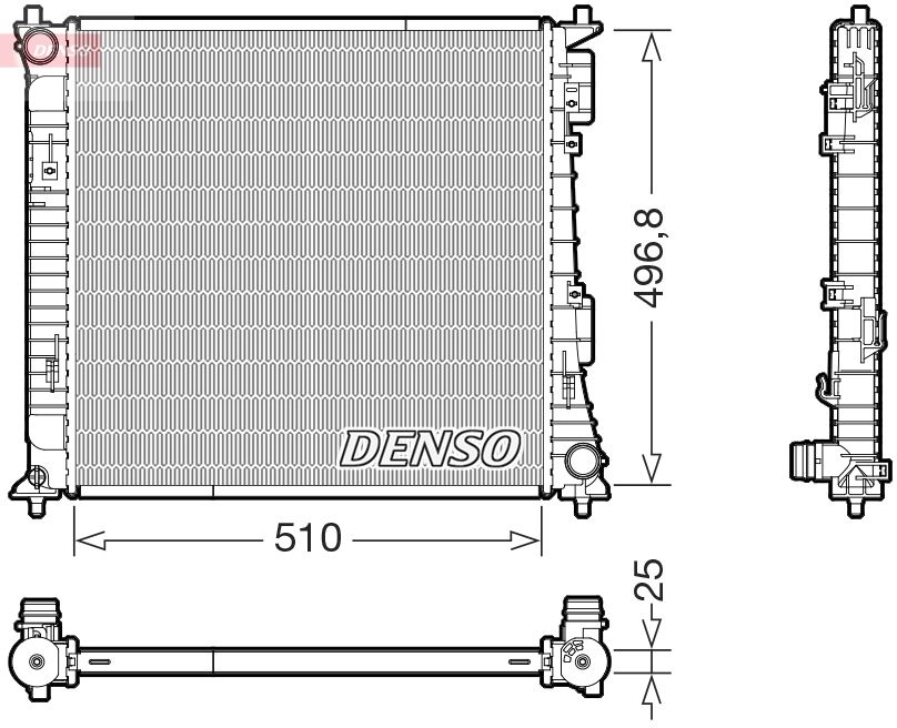 Радіатор охолодження двигуна DENSO DRM43017 - zapix
