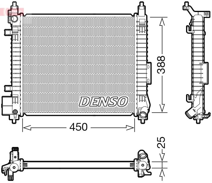 Радіатор охолодження двигуна DENSO DRM46061 - zapix