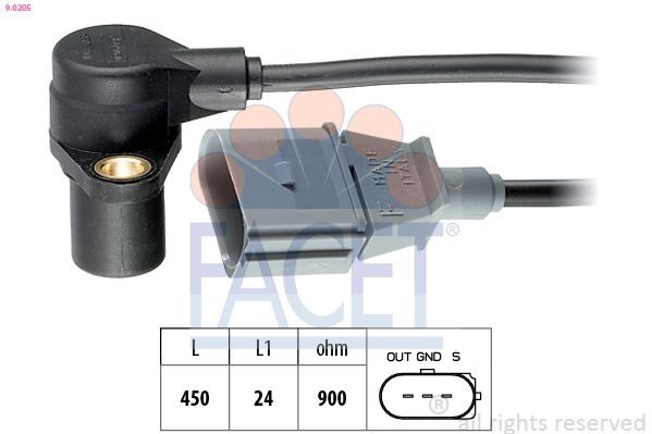 Датчик положення колінчастого валу FACET 90205 - zapix