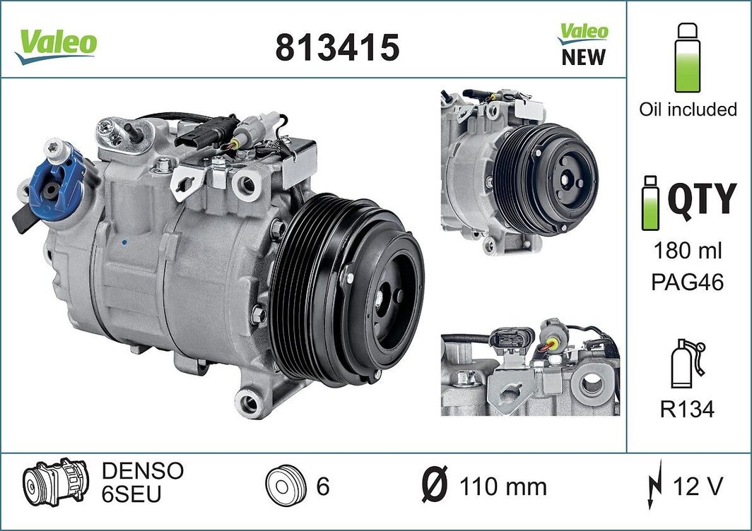 Компресор кондиціонера VALEO 813415 - zapix