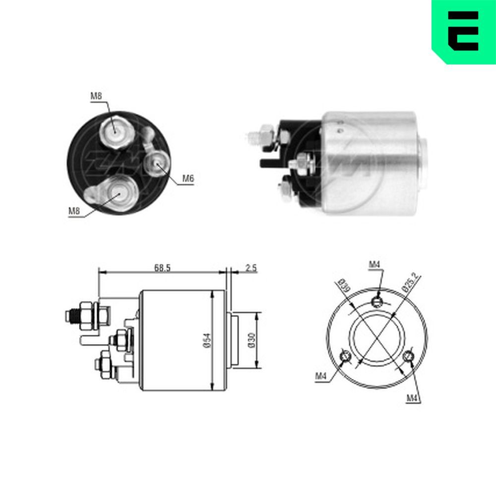 Втягуюче реле стартера ERA 227074 - zapix