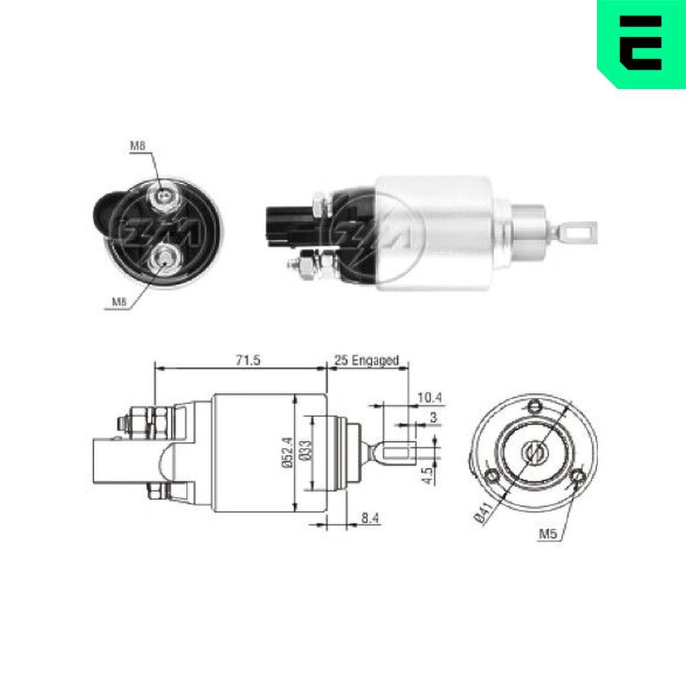Втягуюче реле стартера ERA ZM8381 - zapix