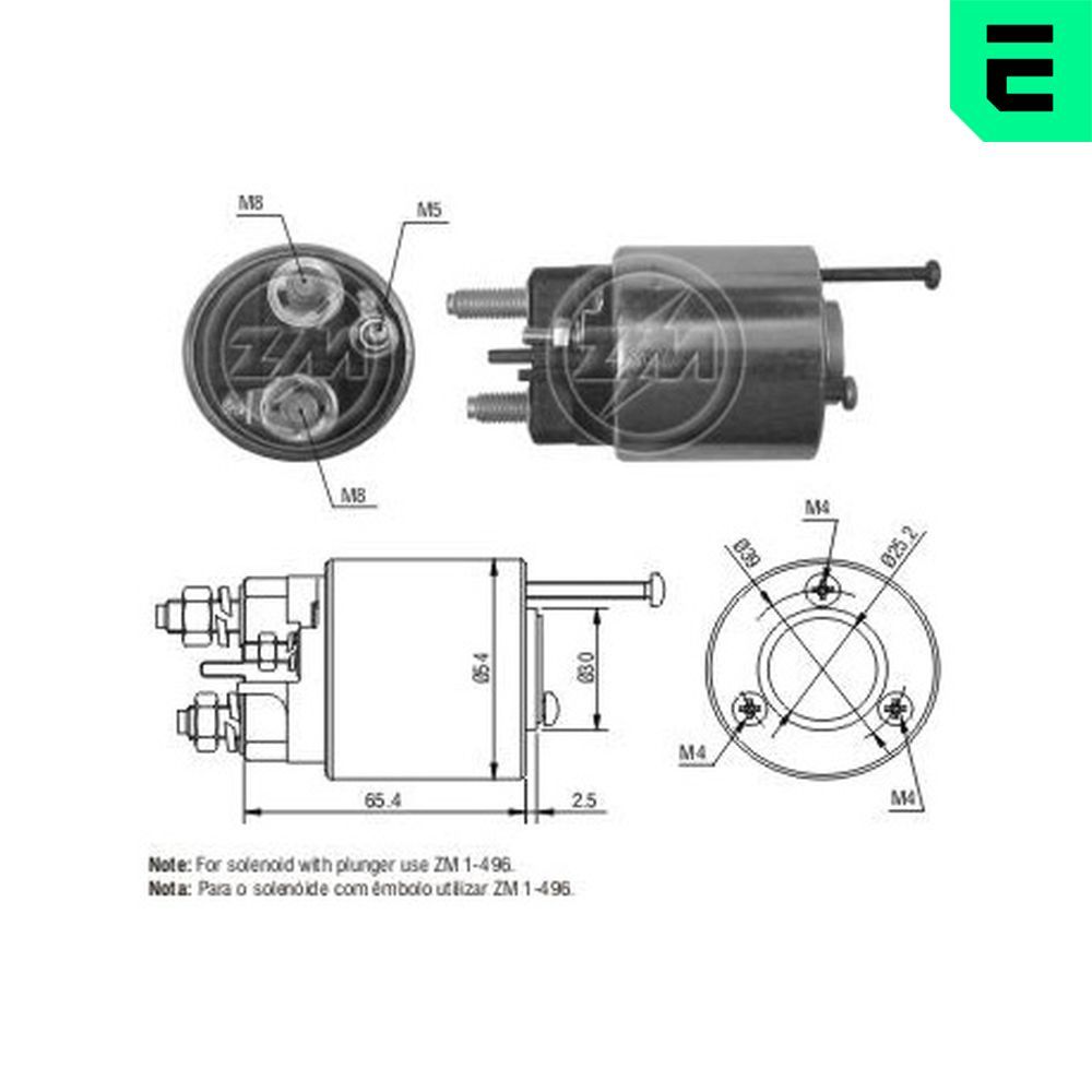 Втягуюче реле стартера ERA ZM496 - zapix
