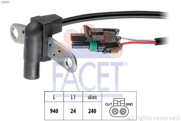 Датчик положення колінчастого валу FACET 90010 - zapix