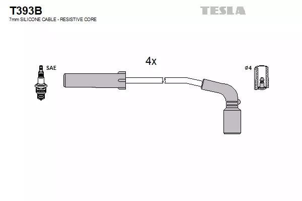 Комплект проводів високої напруги TESLA T393B - zapix