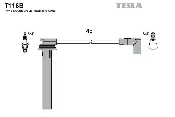 Комплект проводів високої напруги TESLA T116B