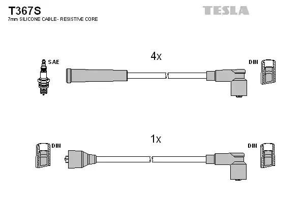 Комплект проводів високої напруги TESLA T367S - zapix