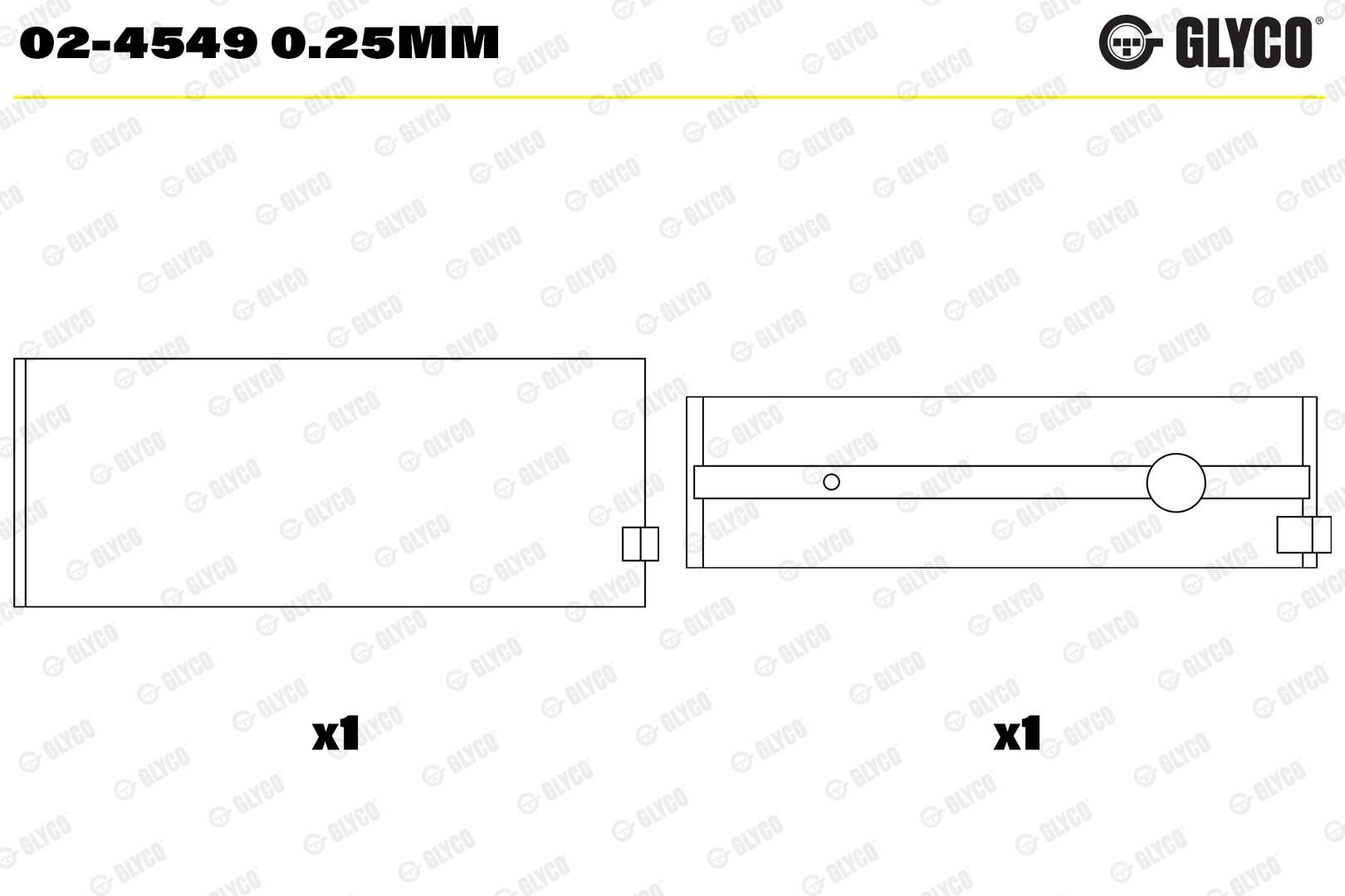 Вкладиші корінні GLYCO 024549025MM - zapix