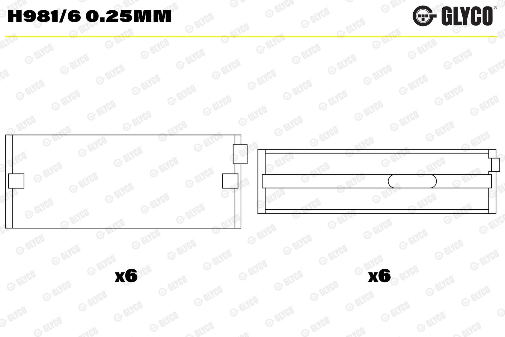 Вкладиші корінні GLYCO H9816025MM - zapix