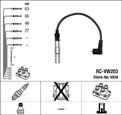 Кабеля зажигания NGK 0934