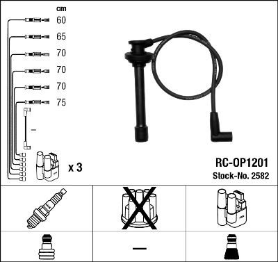 Кабелі запалювання NGK 2582 - zapix