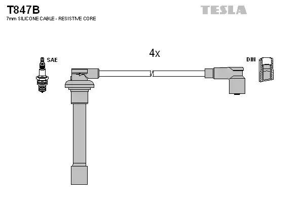 Кабелі запалювання TESLA T847B - zapix