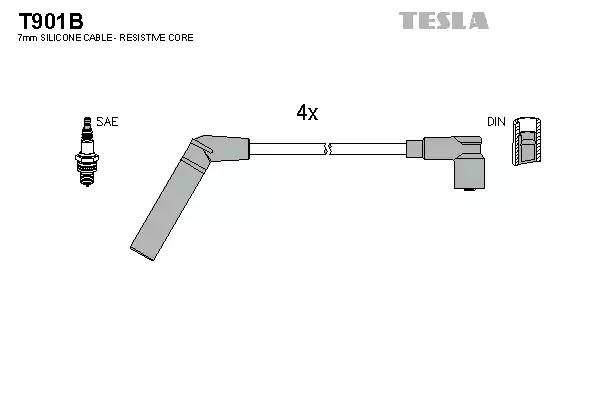 Провід високовольтний, комплект Mitsubishi Colt V (99-03) 1.5i (T901B) TESLA BLATNA