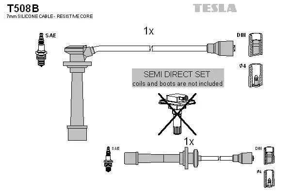 Провід високовольтний, комплект Kia Shuma II, Carens I 1.8i (T508B) TESLA BLATNA