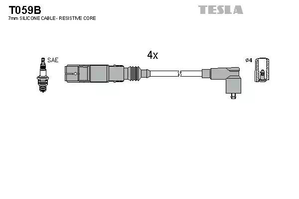 Кабелі запалювання TESLA T059B - zapix