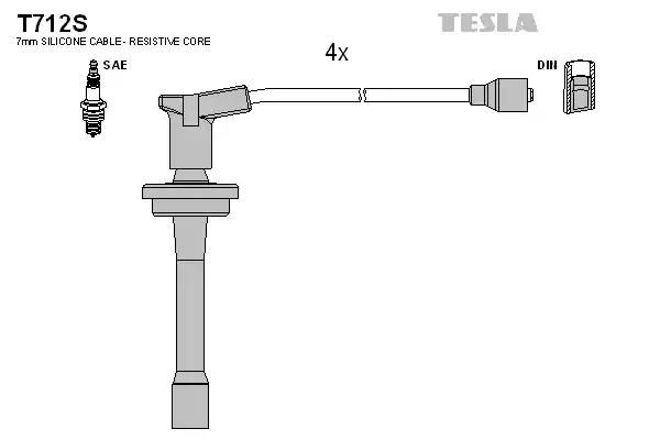 Кабелі запалювання TESLA T712S - zapix