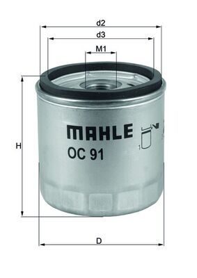 Оливний фільтр MAHLE OC91D1 - zapix