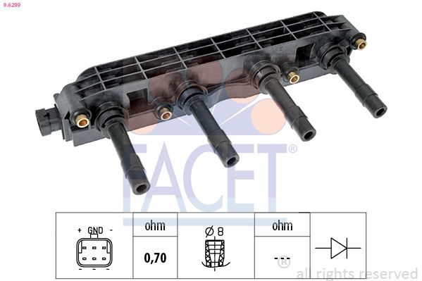 Котушка запалювання FACET 96299 - zapix