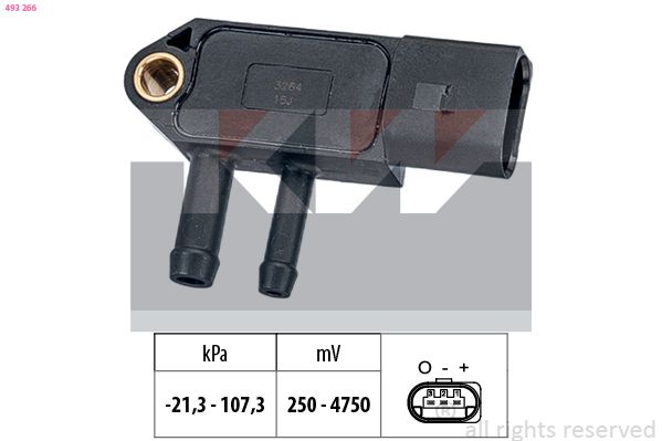 Датчик тиску відпрацьованих газів KW 493266 - zapix