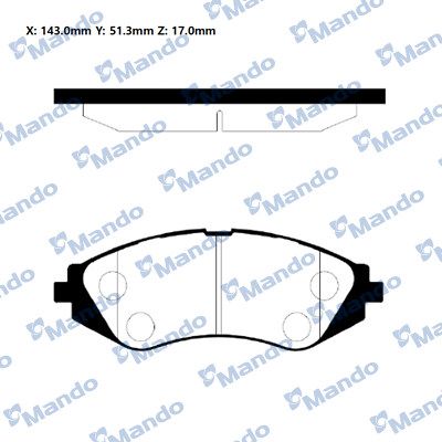 Гальмівні колодки дискові MANDO RMPD03NS - zapix