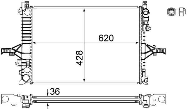 Радіатор охолодження двигуна MAHLE CR1546000S - zapix