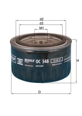 Оливний фільтр MAHLE OC548 - zapix