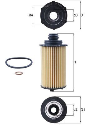 Оливний фільтр MAHLE OX1310D - zapix