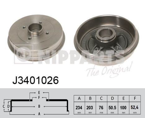 Гальмівний барабан NIPPARTS J3401026 - zapix
