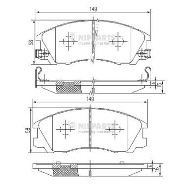 Гальмівні колодки дискові NIPPARTS J3600534