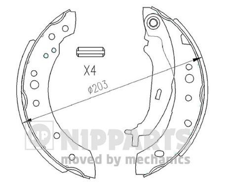 Гальмівні колодки ручника (барабанні) NIPPARTS N3505043 - zapix