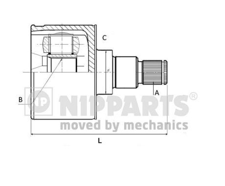 Шарнір рівних кутових швидкостей (ШРКШ) NIPPARTS N2830300 - zapix