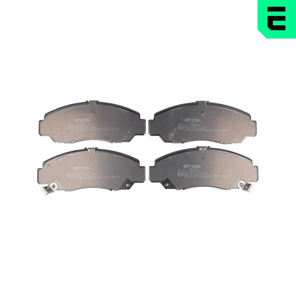 Гальмівні колодки дискові OPTIMAL BP74712 - zapix