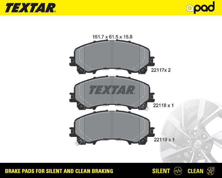Гальмівні колодки дискові TEXTAR 2211701SC - zapix