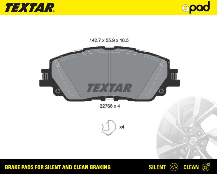 Гальмівні колодки дискові TEXTAR 2276801SC - zapix