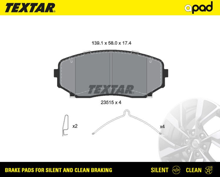 Гальмівні колодки дискові TEXTAR 2351503SC - zapix