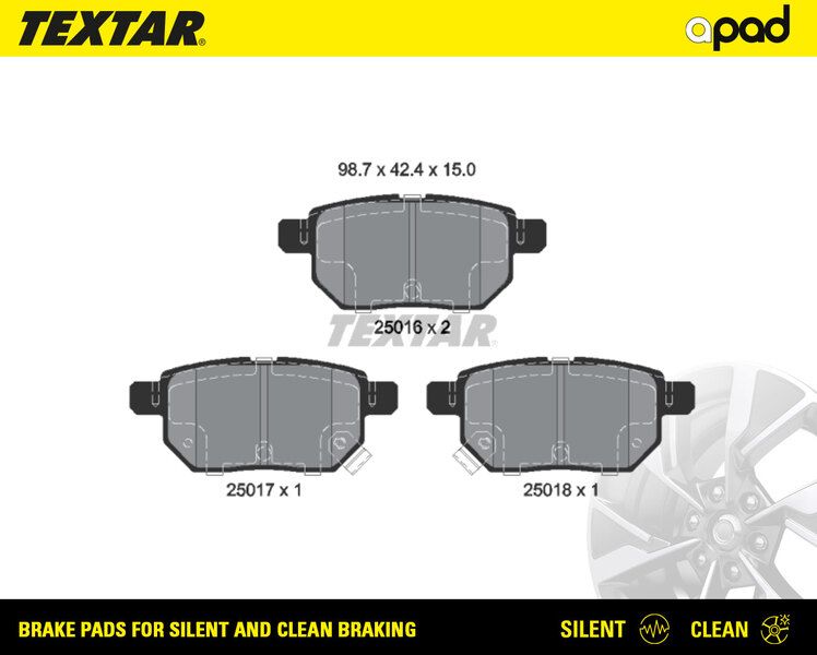 Гальмівні колодки дискові TEXTAR 2501601SC - zapix