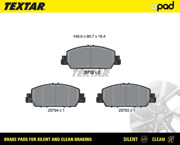 Гальмівні колодки дискові TEXTAR 2579201SC - zapix