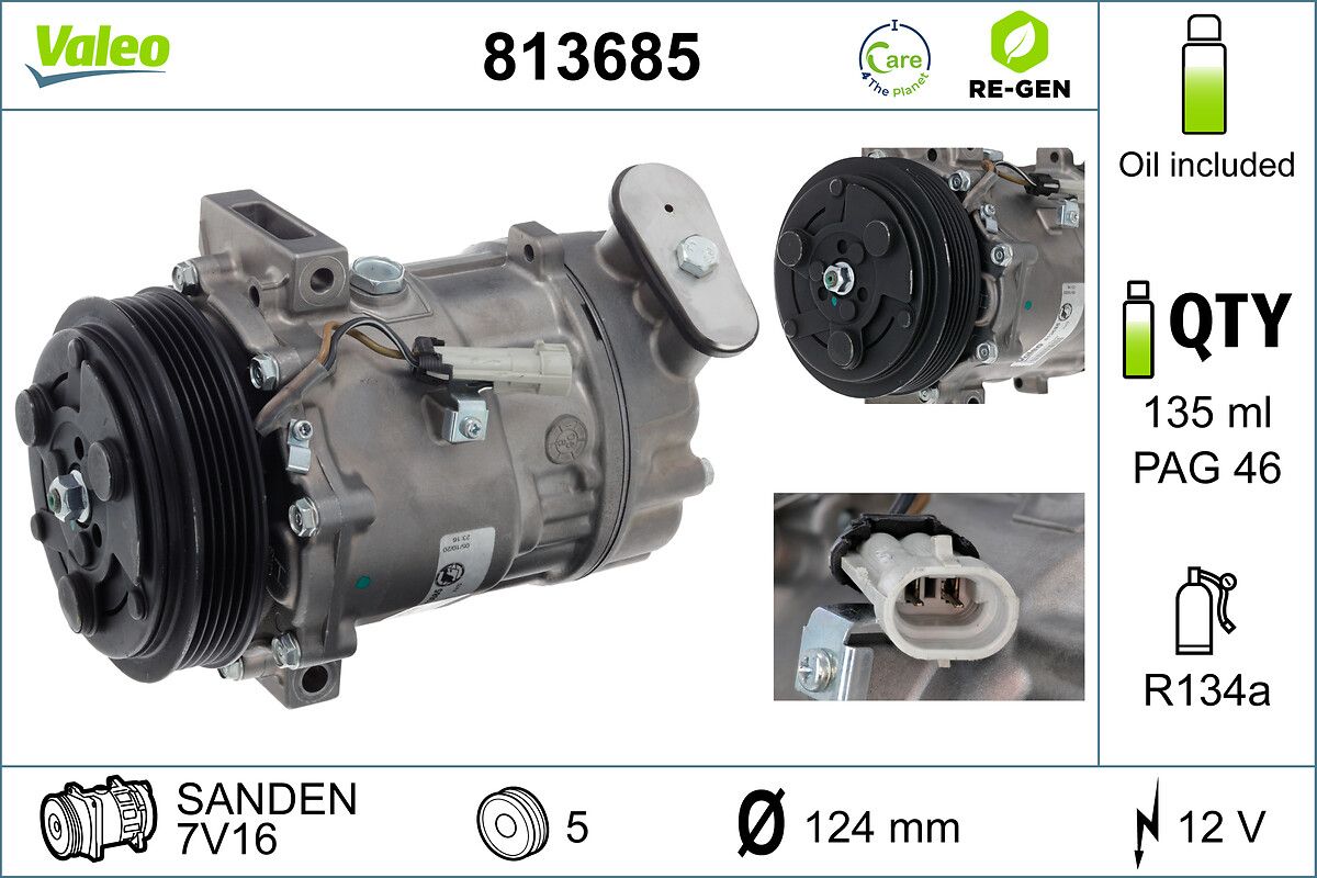 Компресор кондиціонера VALEO 813685 - zapix