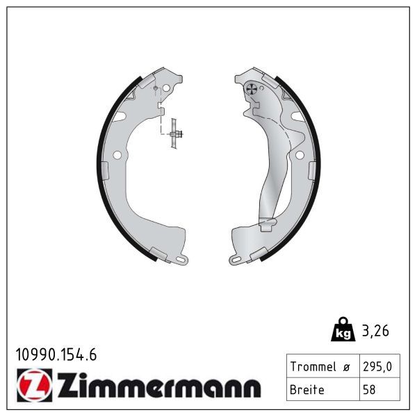 Гальмівні колодки ручника (барабанні) ZIMMERMANN 109901546 - zapix